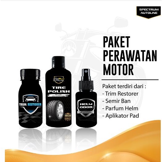 (TERLARIS) PAKET PERAWATAN MODY MOTOR DAN MOBIL SEMIR BAN PENGHITAM BODY PARFUME HELM