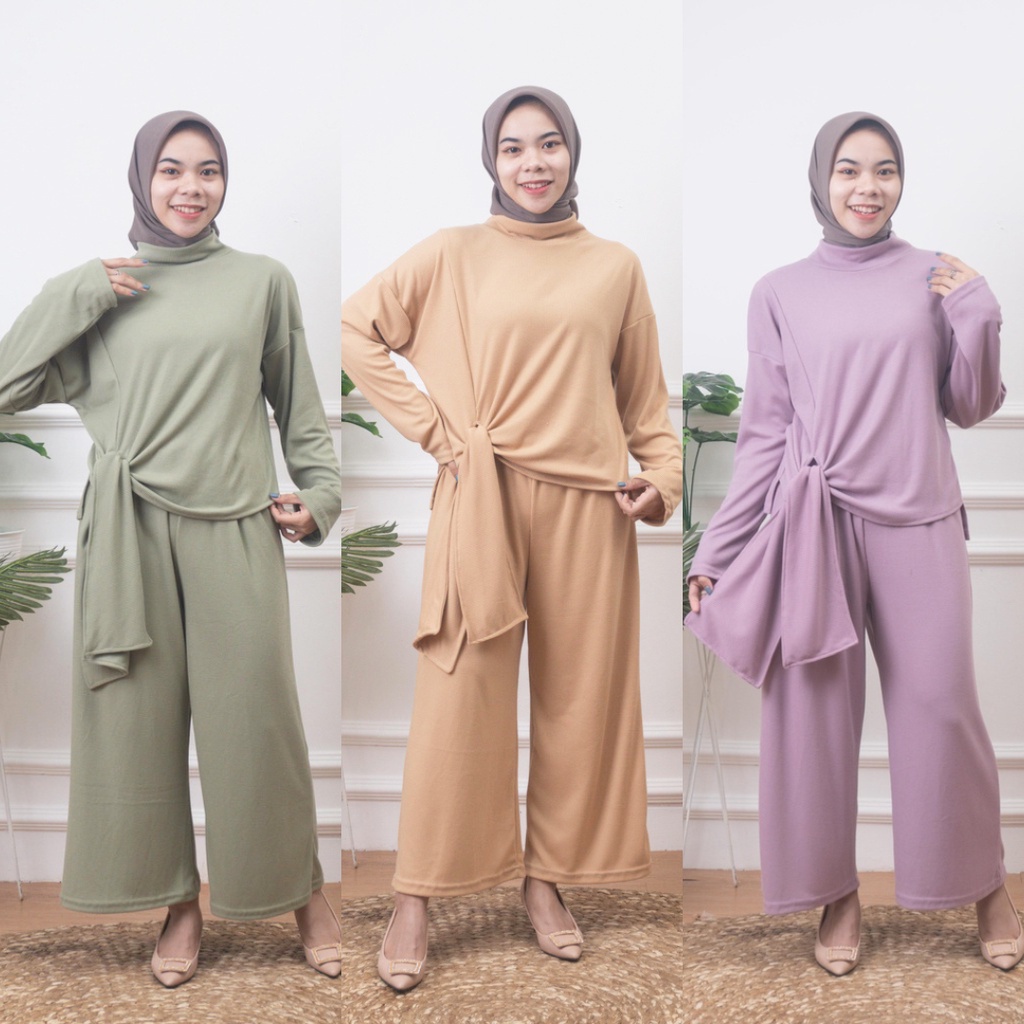 ZASKIYA- SET ELIKA KNIT RIB PREMIUM WANITA MUSLIM