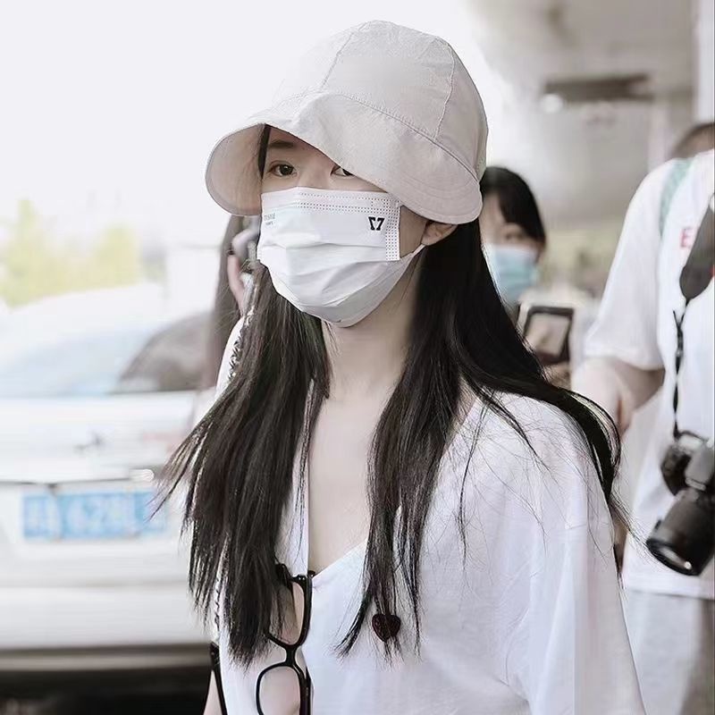 HZ  Topi Wanita Pelindung UV Matahari Topi Gaya Korea Import Topi Cadar Visor Lipat Bucket Musim Panas