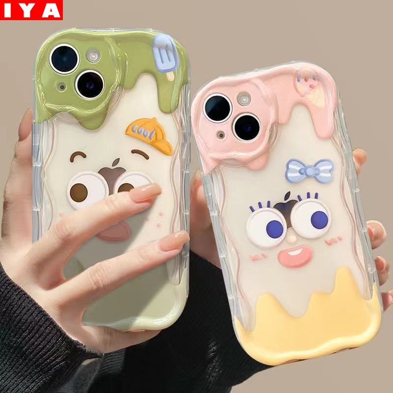 Casing Es Krim Xiaomi Poco C40 Redmi Note12 Redmi A1 A2 10C 10A 9C 9T Note 11S 10 5G 10S 9S 8 Pro Xiaomi Poco M5S M3 X3 Pro NFC Emoticon Wave Edge TPU Phone Case Cover