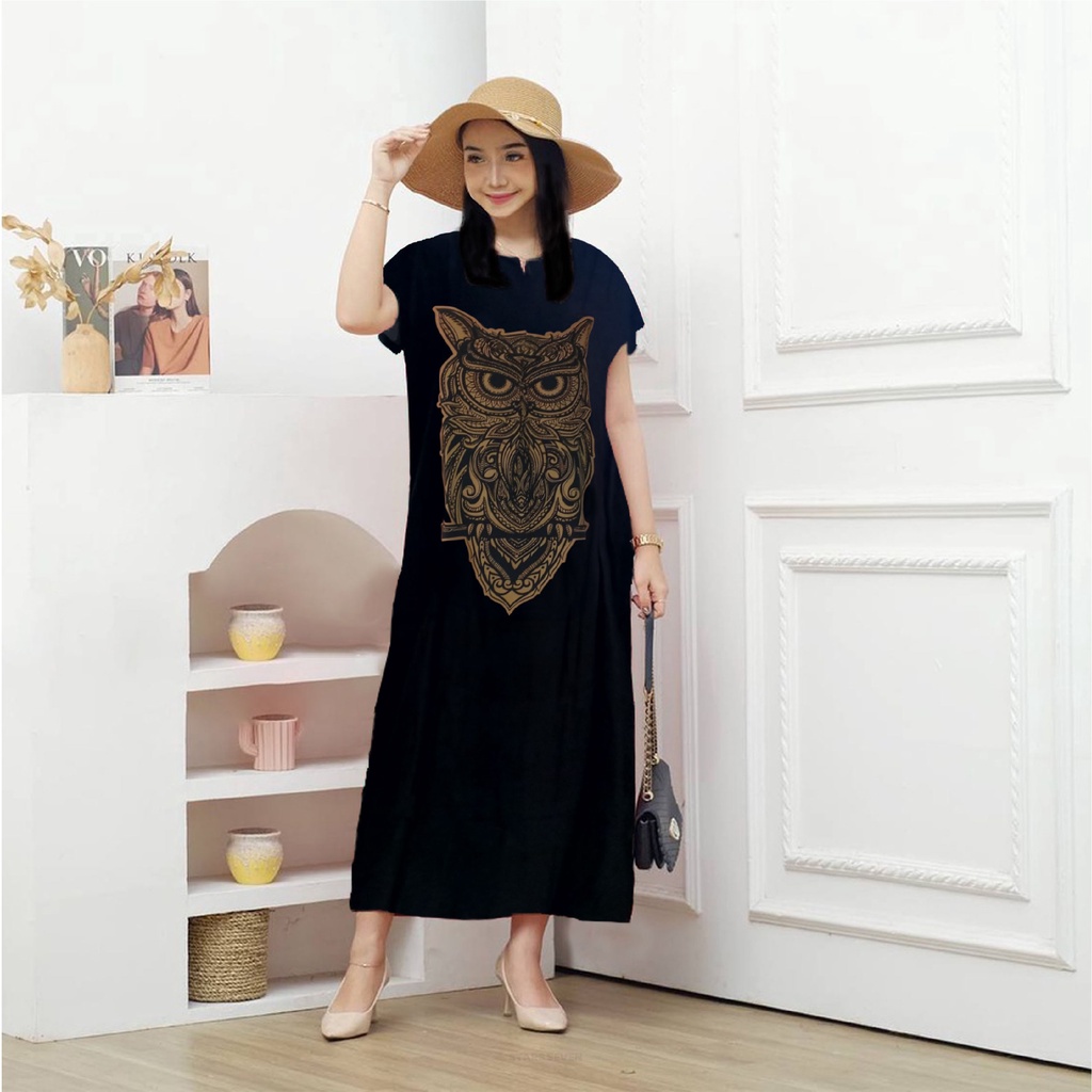 Daster Owl Panjang Semata Kaki Bahan Rayon Halus LD120 Long Dress Santai Daster Owl Panjang Semata Kaki Bahan Rayon Halus LD120 Long Dress Santai Vol 2