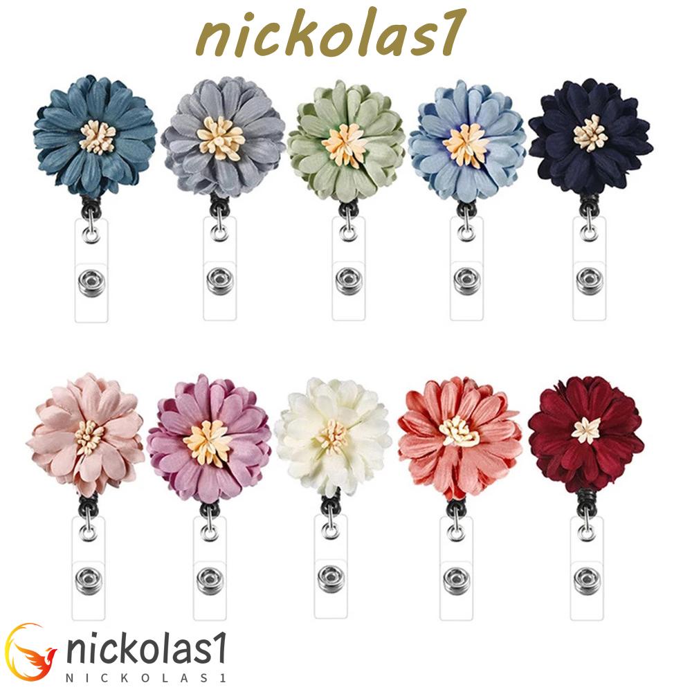 NICKOLAS1 Id Badge Holder Tahan Lama Name Card Badge Holder Clip Card Holder Klip ID Card Name Tag Holder Gantungan Kunci