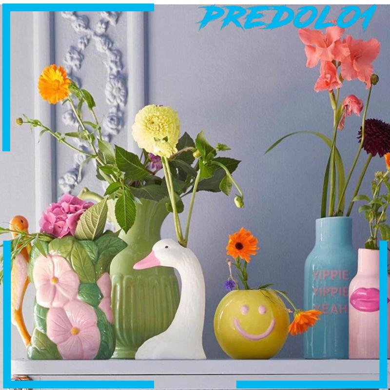 [Predolo1] Ornamen Vas Leher Angsa Vas Keramik Trendy Untuk Kamar Tidur Ruang Makan Pernikahan