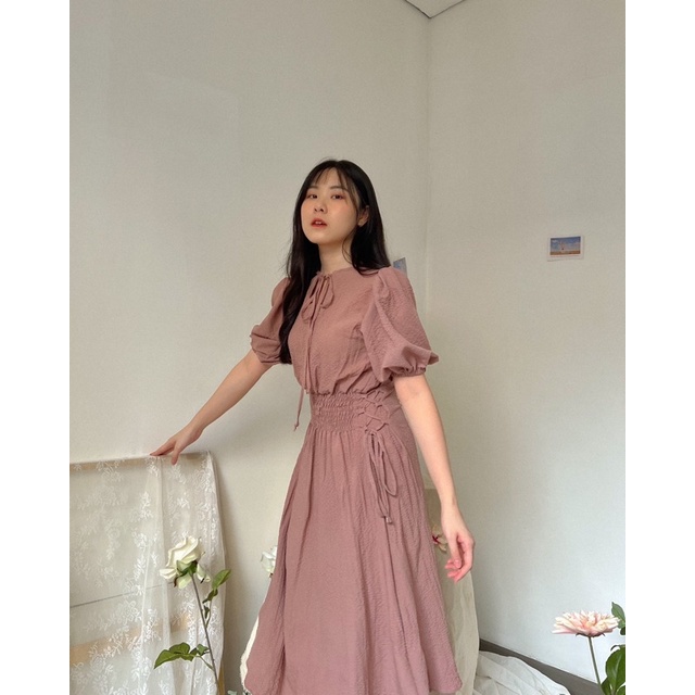 KANON - Hiyorin Crinkle Reversible Dress - Dress pantai midi bolak balik unik korean look