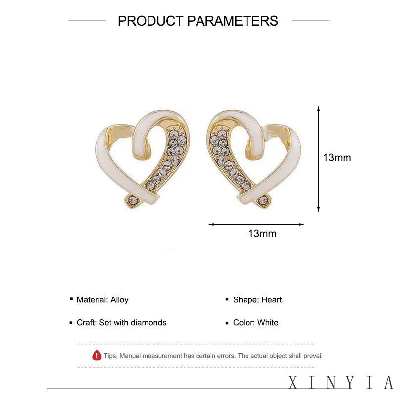 s925 Silver Stitch Anting Elegan Rasa Premium Anting Berbentuk Hati Anting Indah