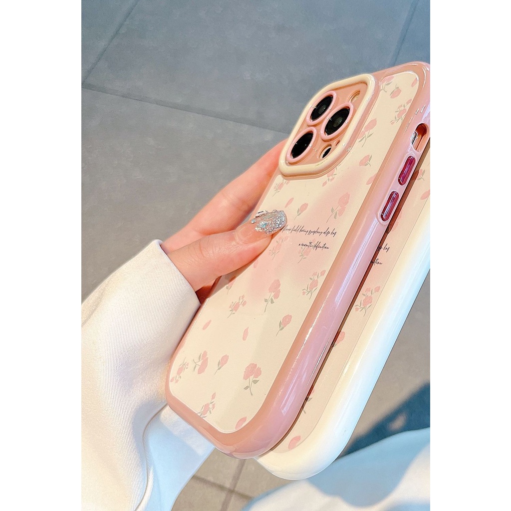 IPHONE Casing Ponsel Desain Bunga Fragmentasi Kecil Spring Pink Kompatibel Dengan Iphone12 13 14 11 Pro Max X Xs Max Xr Gfdcv