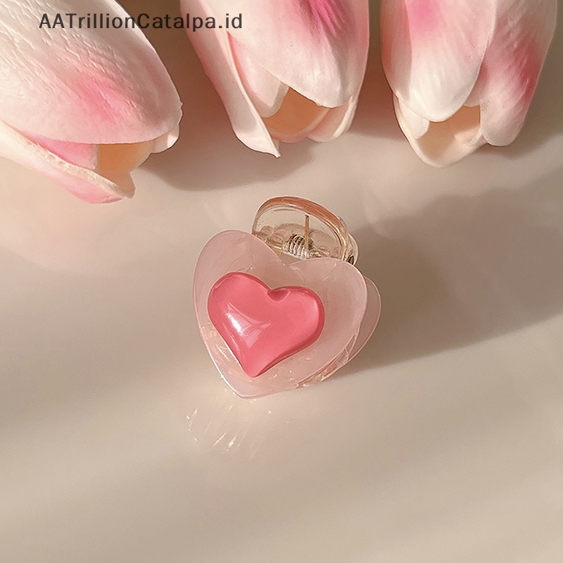 Jepit rambut bola duckbill motif dessyrillion jedaatalpa sepasang pink cute sweet love ball duckbill clip dessyorean jepitan rambut klip samping dalika