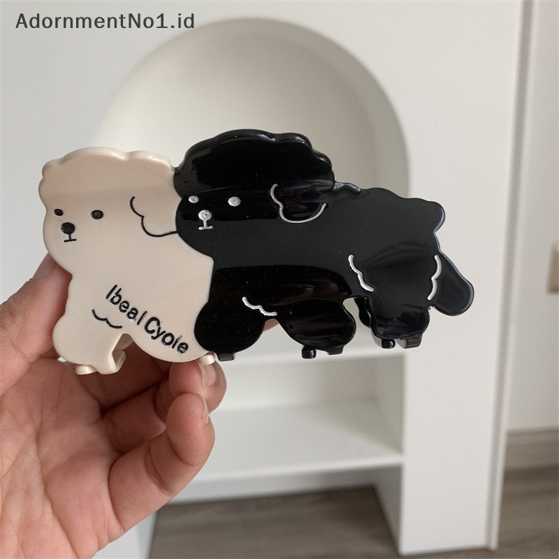 [AdornmentNo1] Lucu hewan anjing asette Claw Clip untuk wanita gadis kepiting rambut klip kepribadian jepit jepitan rambut klip aksesoris rambut