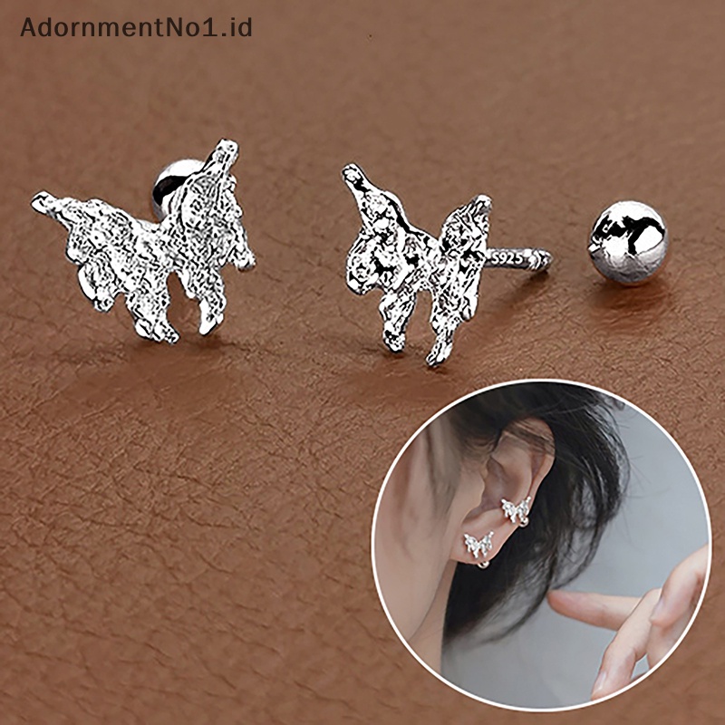 [AdornmentNo1] 1pasang baru Trendy kupu sekrup kembali anting Stud untuk wanita Earring telinga Cartilage Helix Tragus