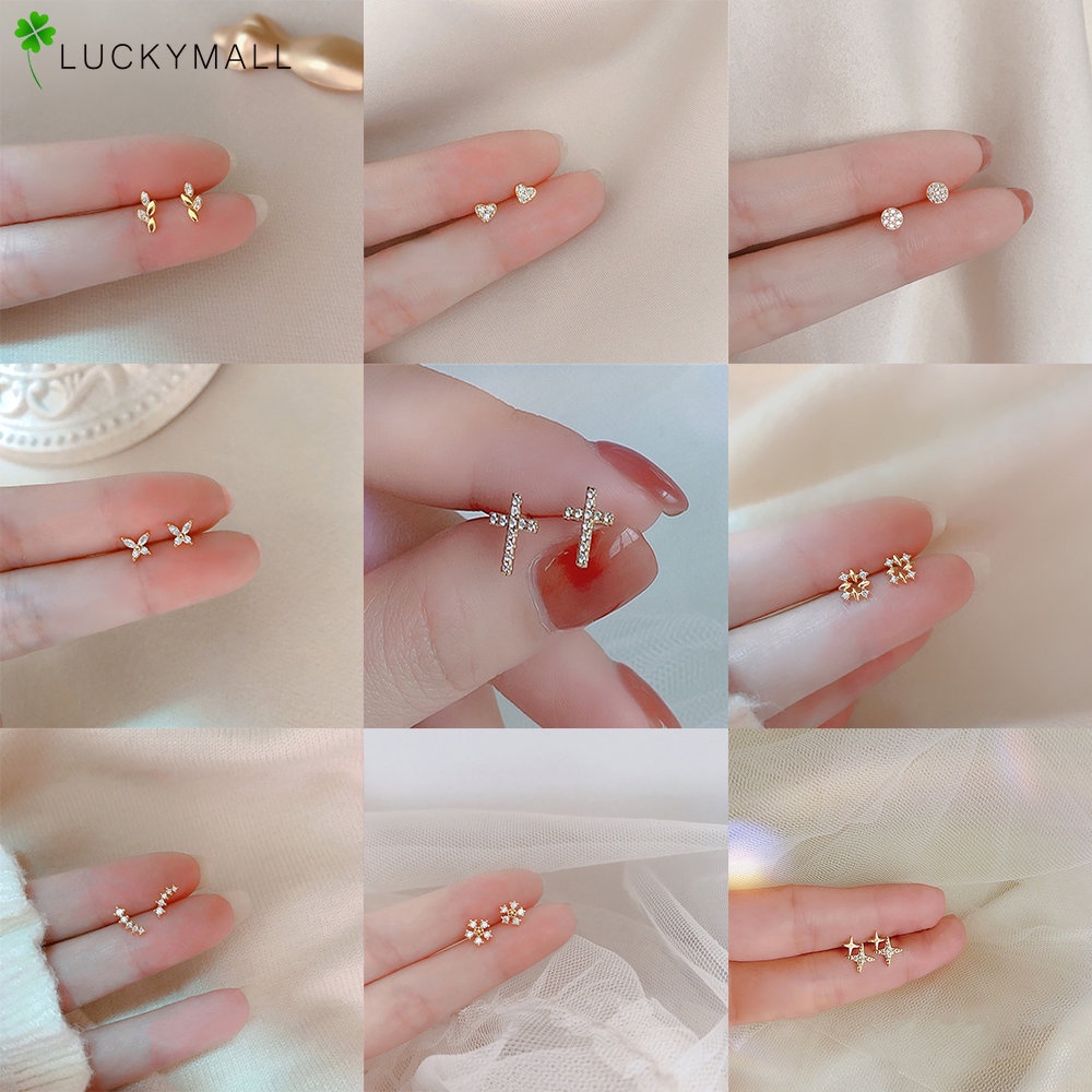 Anting Hoop zirkon Mini Saudi sederhana Cubic Zirconia anting Piercing kecil untuk wanita Hypoallergenic aksesoris perhiasan