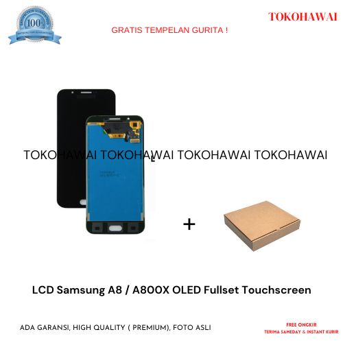 LCD Samsung A8 / A800X OLED Fullset Touchscreen-hitam
