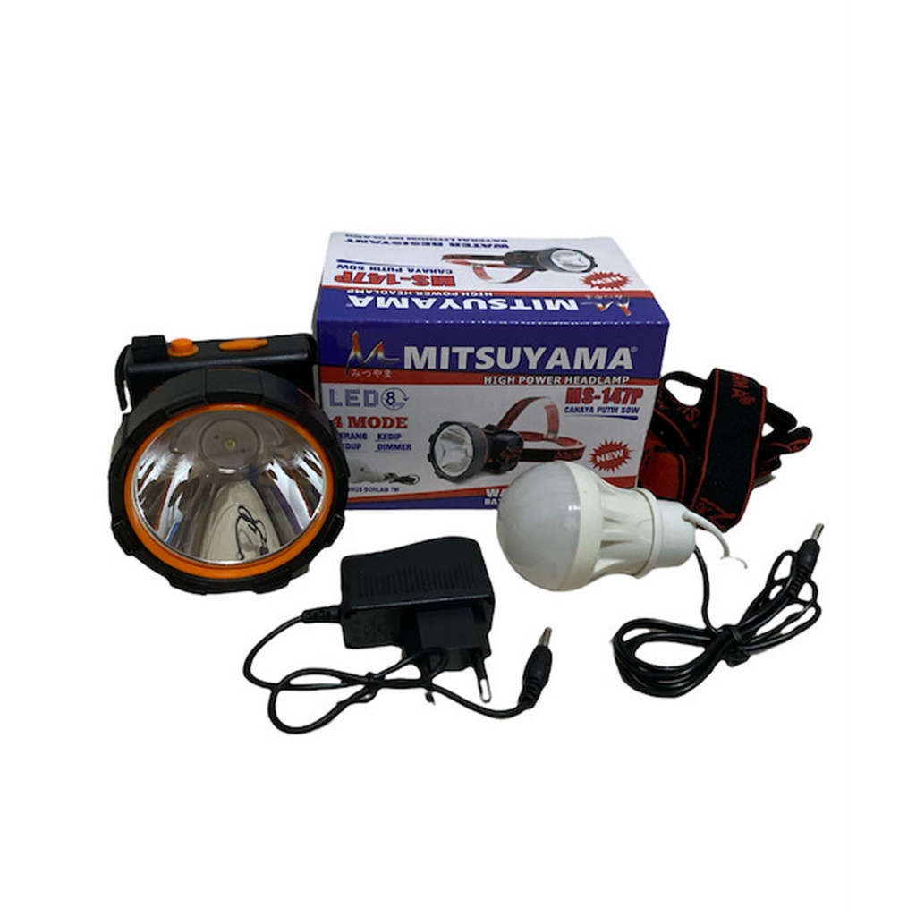 Senter Kepala LED Mitsuyama MS 147P / MS 147K / MS 167P / MS 177P LED Headlamp Bonus Lampu LED