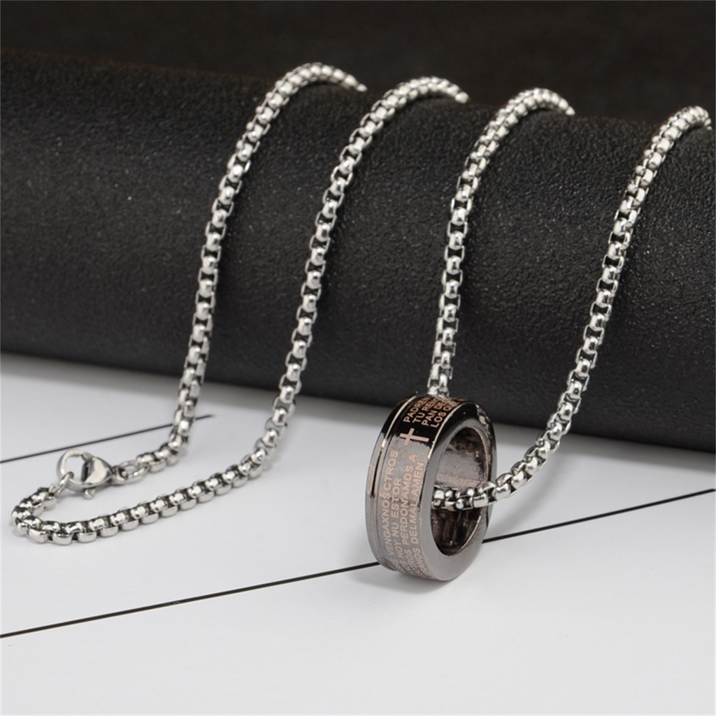 Kalung Liontin Bible/Spider Unik Punk 1PC Kepribadian Rock Perhiasan Titanium Steel Untuk Pria Wanita