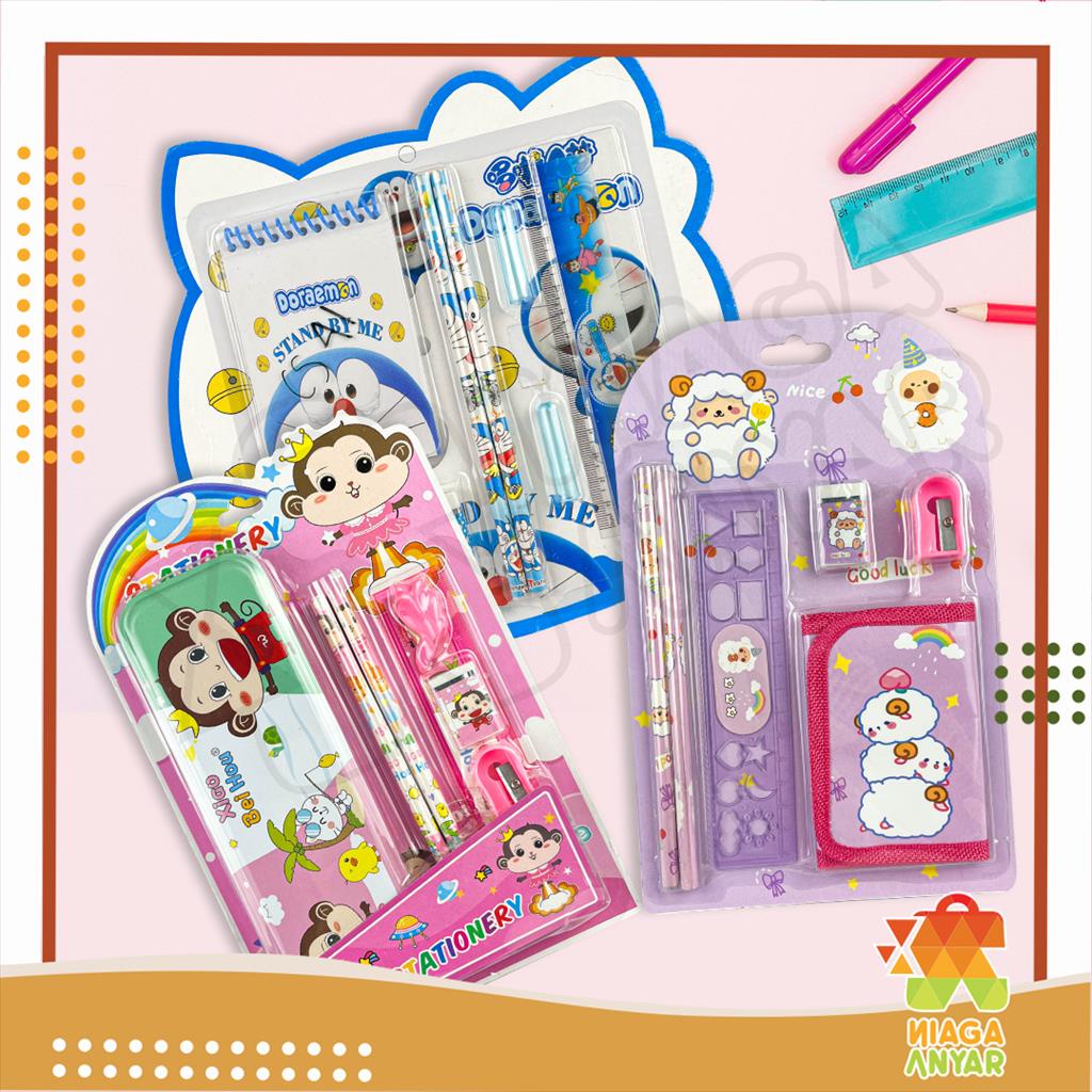 

NAS Paket Alat Tulis Set Mika Plus / Stationery Set Hampers Souvenir Ulang Tahun Birthday Anak Karakter Kartun Peralatan Menulis Sekolah