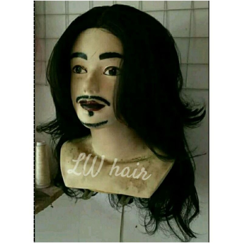 Wig Pria Panjang Gondrong BT75 wig rambut panjang