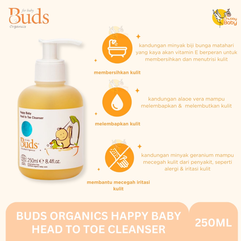 Buds Organic - Happy Baby Head to Toe Cleanser 250ml