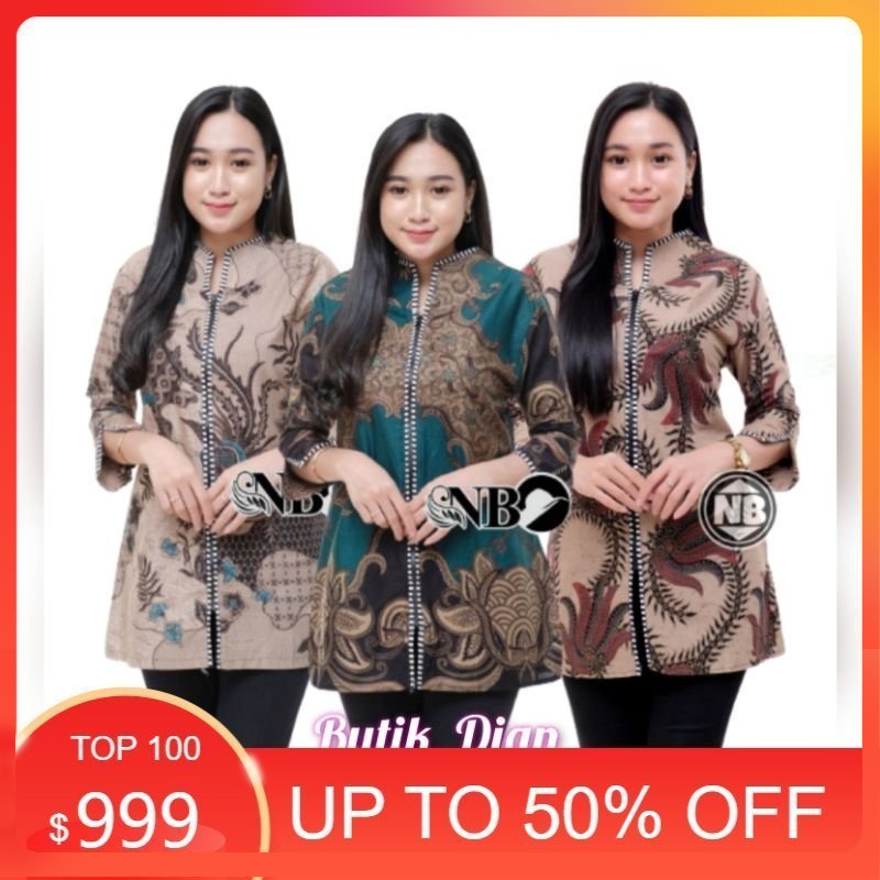 ATASAN BATIK WANITA MODEREN BATIK WANITA KANTOR COUPLE