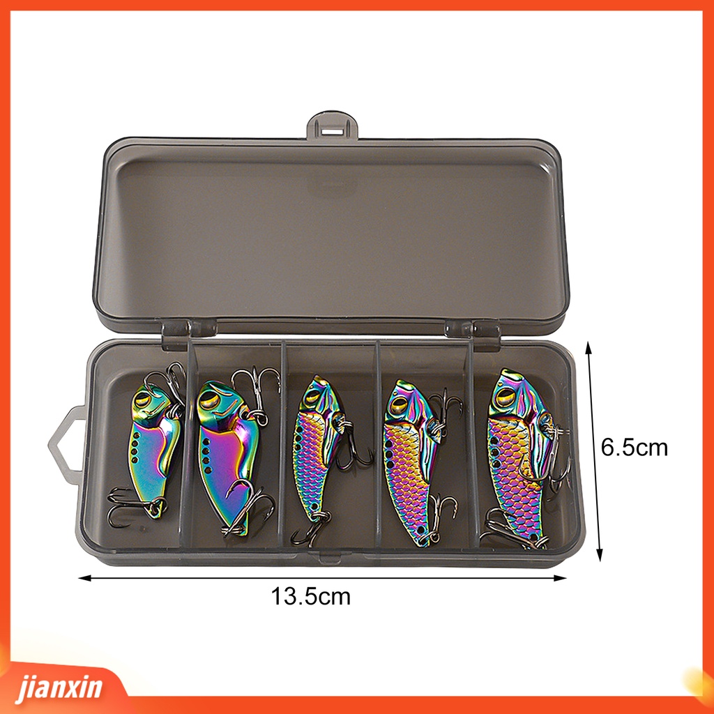 (In Stock) 1set 7g10g14g Umpan Pancing Dengan Kotak Desain Simulasi Kait Tajam Warna-Warni Desain Payet Logam Memikat Aksesoris Ikan Luar Ruangan Untuk Penggunaan Sehari-Hari