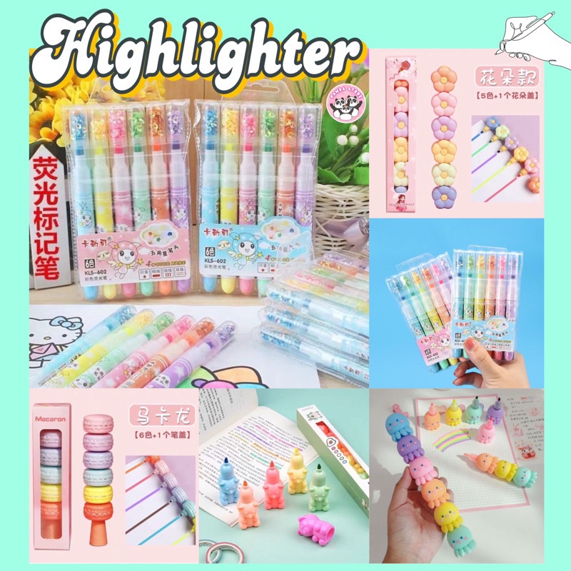 

Highlighter warna warni set stabilo color pastel