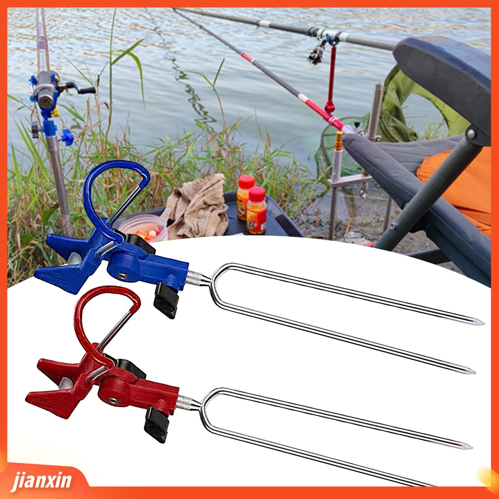 (In Stock) Pancing Holder Portable 360derajat Adjustable Anti Gores Anti Karat Lepas Pasang Tiang Memperbaiki Stainless Steel Dual Use Hand Sea Pole Ground Stake Alat Pancing