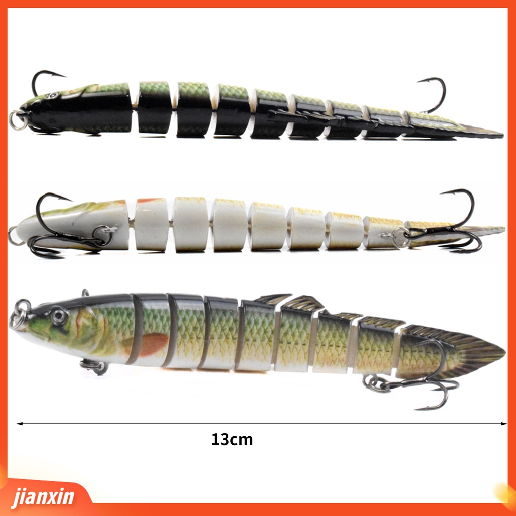 (In Stock) 13cm /21.5g Umpan Ikan Lumpur Tenggelam Berduri Umpan Buatan Multi Jointed Dengan Kait Treble Untuk Air Tawar