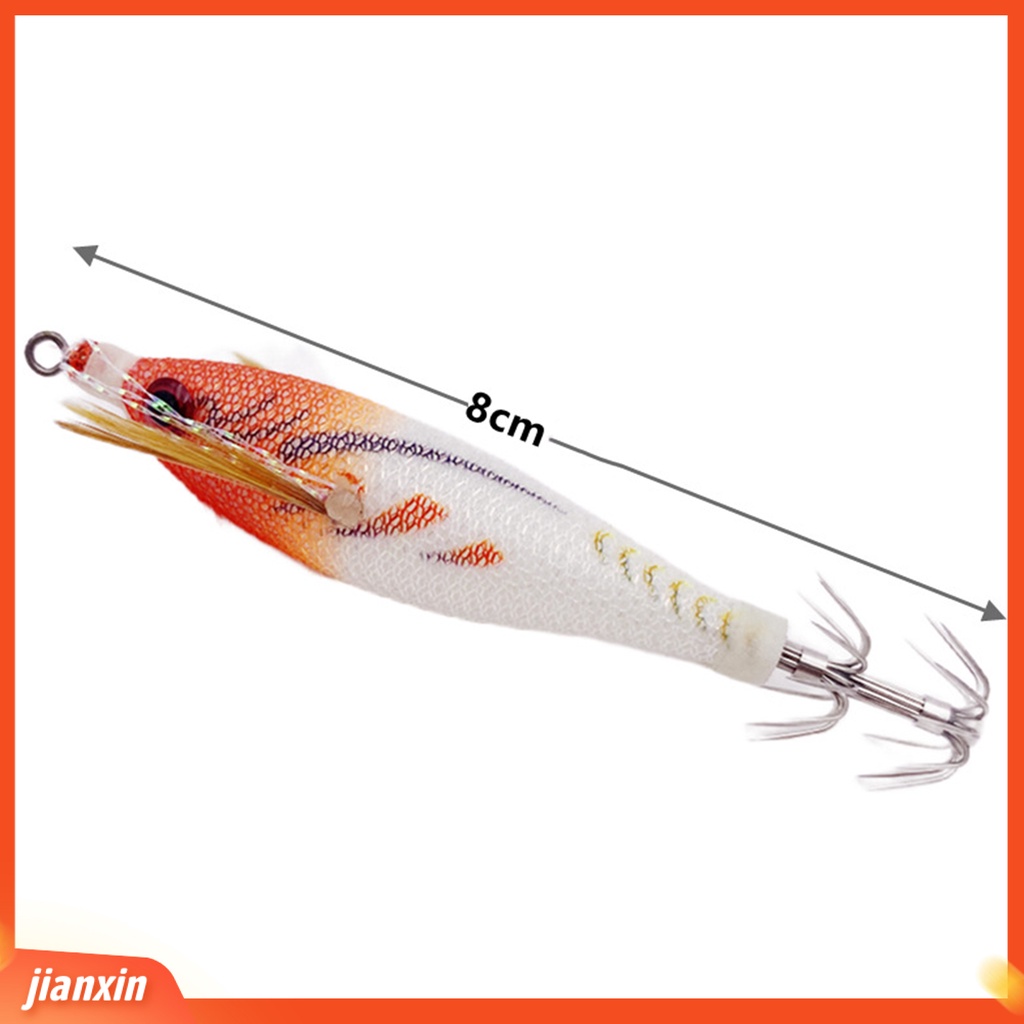 (In Stock) 8cm /6g Umpan Udang Bercahaya Cumi Tajam Kait Simulasi 3D Fisheye Jigging Memancing Luar Laut Memancing Buatan Keras Lure Umpan Fishing Tackle