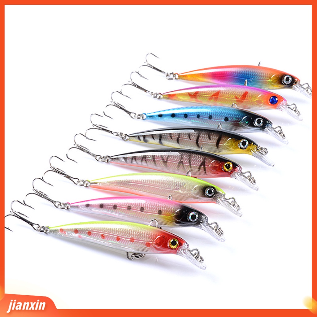 (In Stock) 9cm /7.3g Umpan Pancing Tajam Kait 3D Simulasi Fisheyes Reflektif Angling Lure Ikan Kecil Yang Tenggelam Umpan Buatan Memancing Luar Ruangan