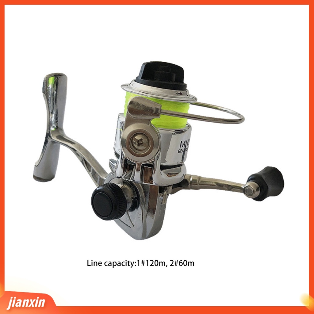 (In Stock) Gulungan Pancing Mini Kekuatan Tinggi Lempar Stabilitas Anti-bombing Angling Metal 100type Spinning Reel Dengan Garis Memancing Luar Ruangan