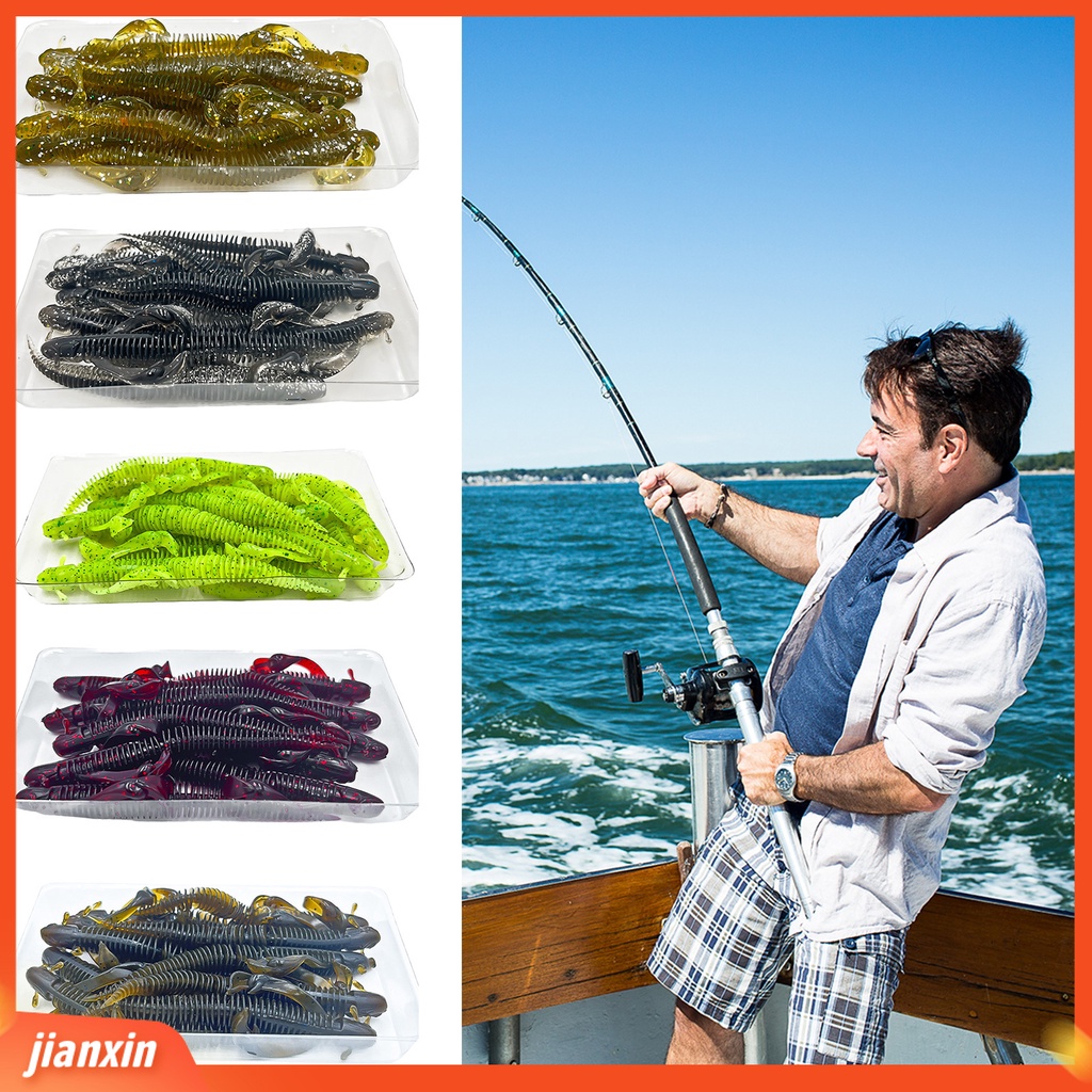 (In Stock) 10 Pcs Softworm Umpan Simulasi Ekor Tipis Lembut Karet Pelampung Wobbler Profesional Memancing Glitter Bionic Umpan Lembut Umpan Pancing Fishing Tackle