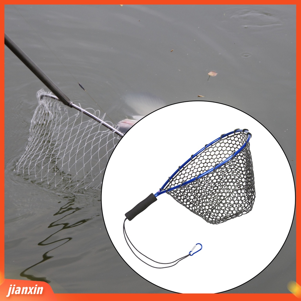 (In Stock) Jaring Pendaratan Pancing Fleksibel Kuat Kapasitas Mini Floating Mesh Landing Dip Net Alat Pancing Untuk Outdoor