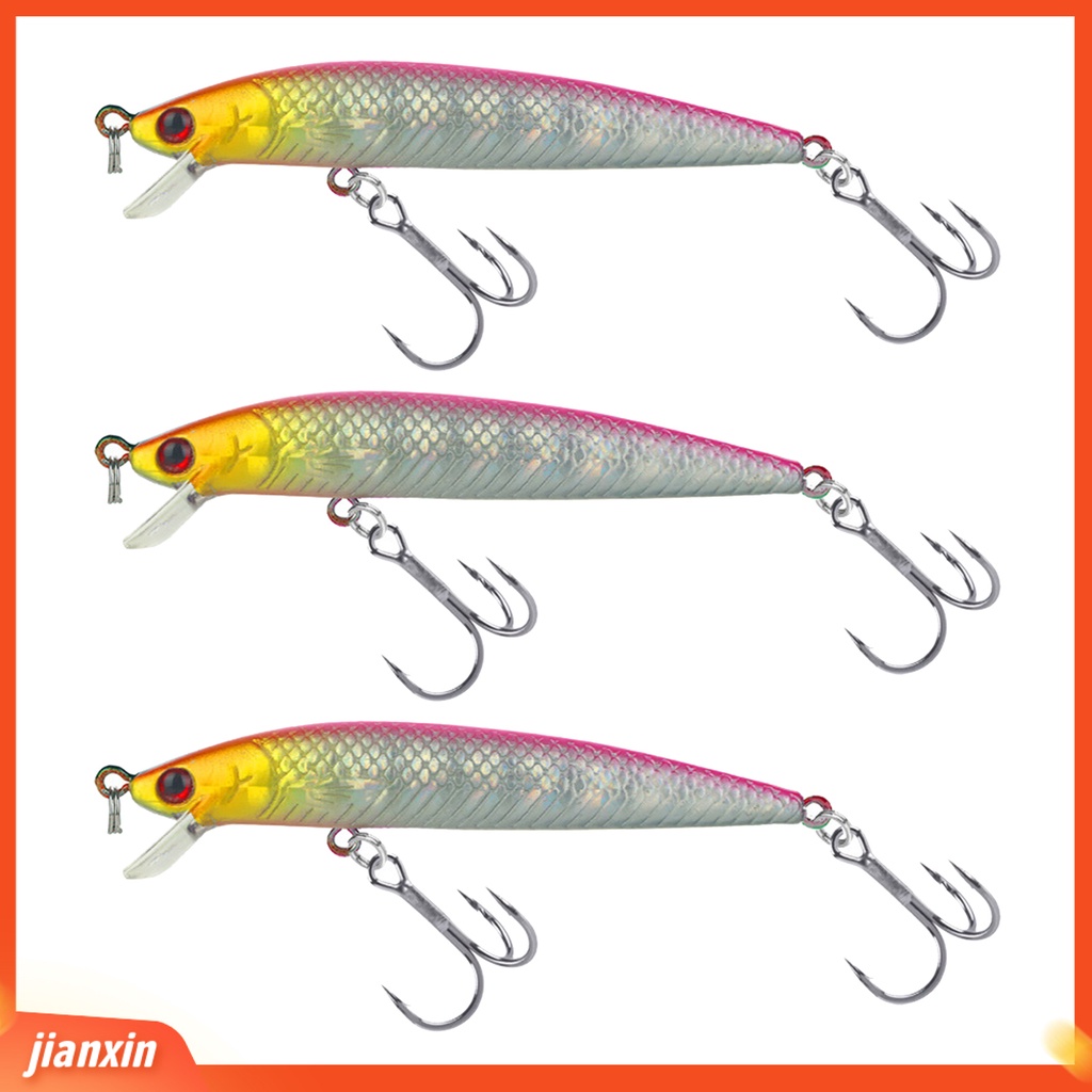 (In Stock) 3Pcs 8cm /6g Umpan Ikan Kecil Hidup Hiu Kait Lidah Pendek Tenggelam Umpan Palsu Memancing Aksesori