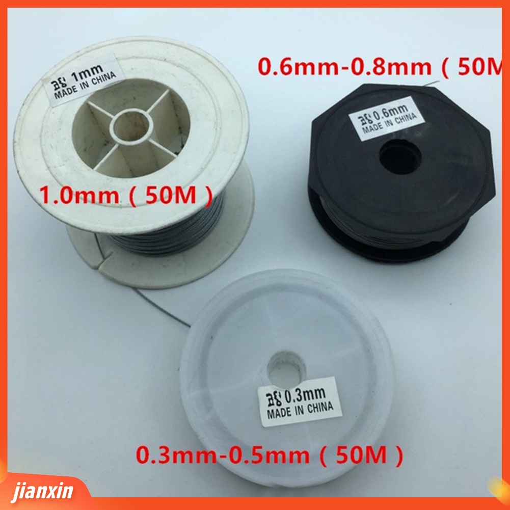 (In Stock) 50m 7helai Garis Kawat Baja Pancing Braided Leader Coating String Trace Rig