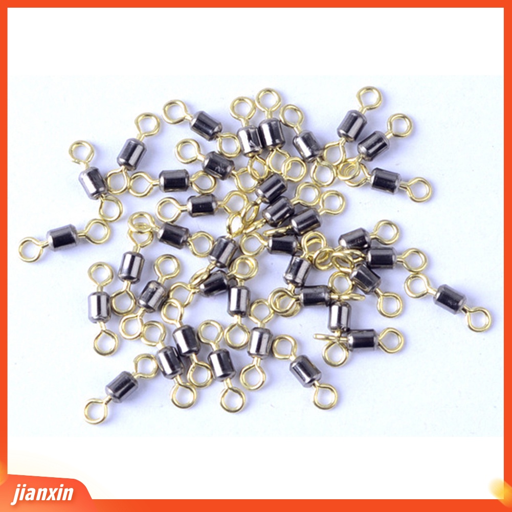 (In Stock) 50Pcs Stainless Steel 8bentuk Barel Ikan Bearing Rolling Swivel Ring Konektor