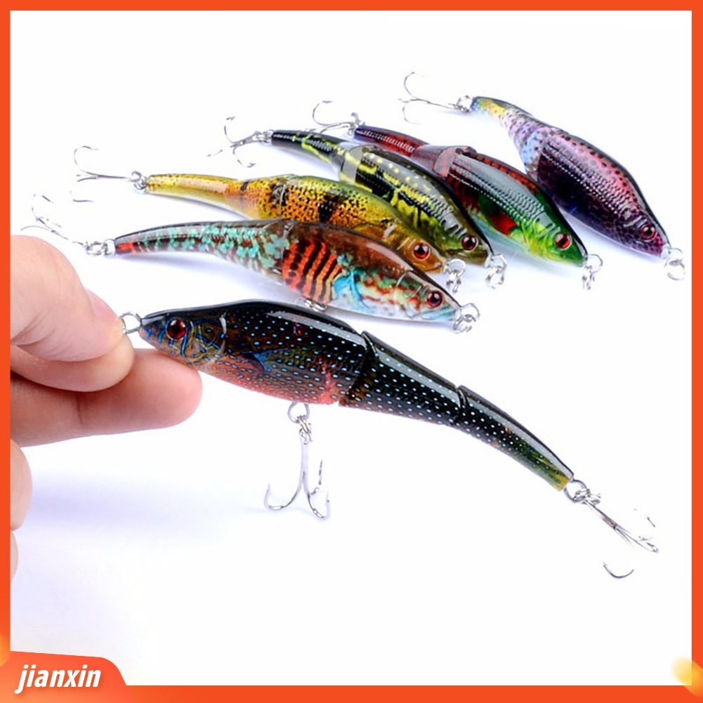 (In Stock) 9.5cm Dicat 3bagian VIB 3D Mata Bionic Memancing Umpan Umpan Keras Dengan Kait