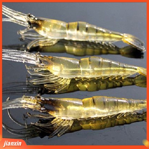 (In Stock) 3Pcs Umpan Bionic Bentuk Udang Lembut Umpan Ikan Kecil Crankbaits Fishing Tackle