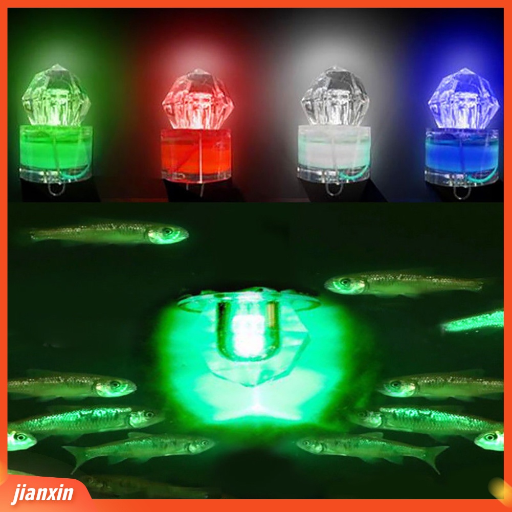 (In Stock) Lampu Pancing Flash Bentuk Berlian LED Strobo Cumi Deep Drop Umpan Bawah Air