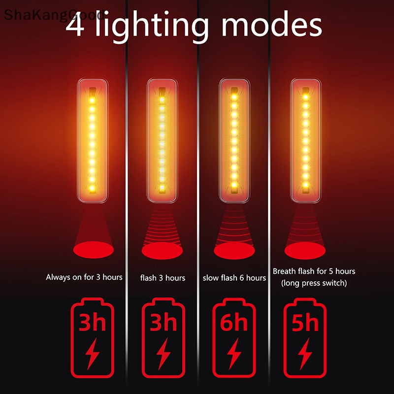 Skid Bike Tail Light Rechargeable Aksesoris Bersepeda Tahan Air Untuk Berkendara Malam Hari, Bersepeda, Gunung &amp; Sepeda Jalan, Lampu Peringatan Keselamatan SKK