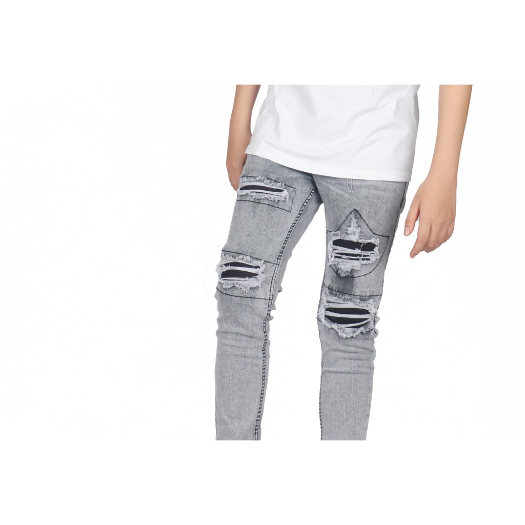 Weird Jeans - Silver Grey - Celana Denim Pria Skinny Strech