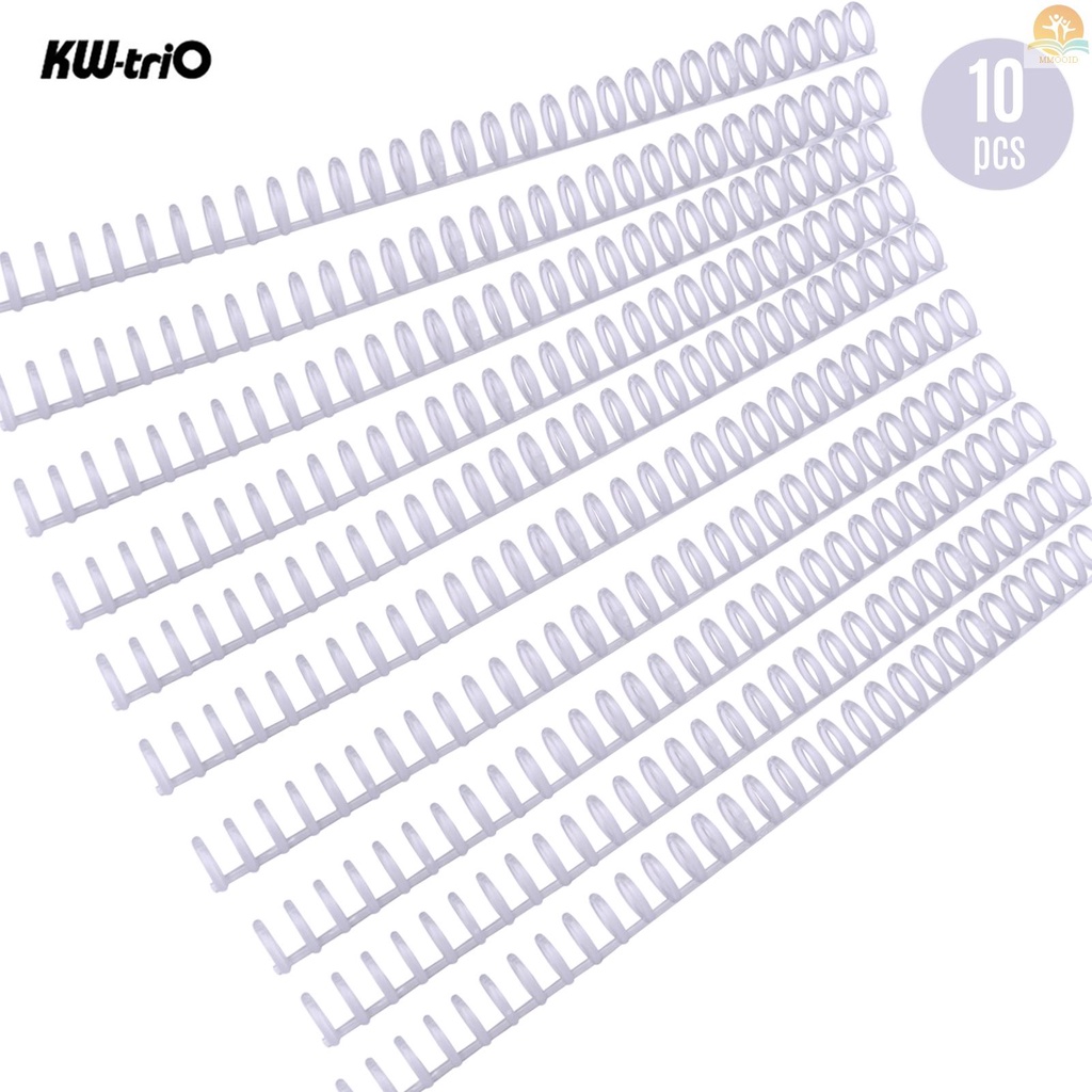 In Stock KW-trio 10pcs Plastik 30-lubang Longgar Daun Pengikat Cincin Duri Sisir 85lembar Kapasitas Untuk Kertas DIY Notebook Album Kantor Perlengkapan Sekolah