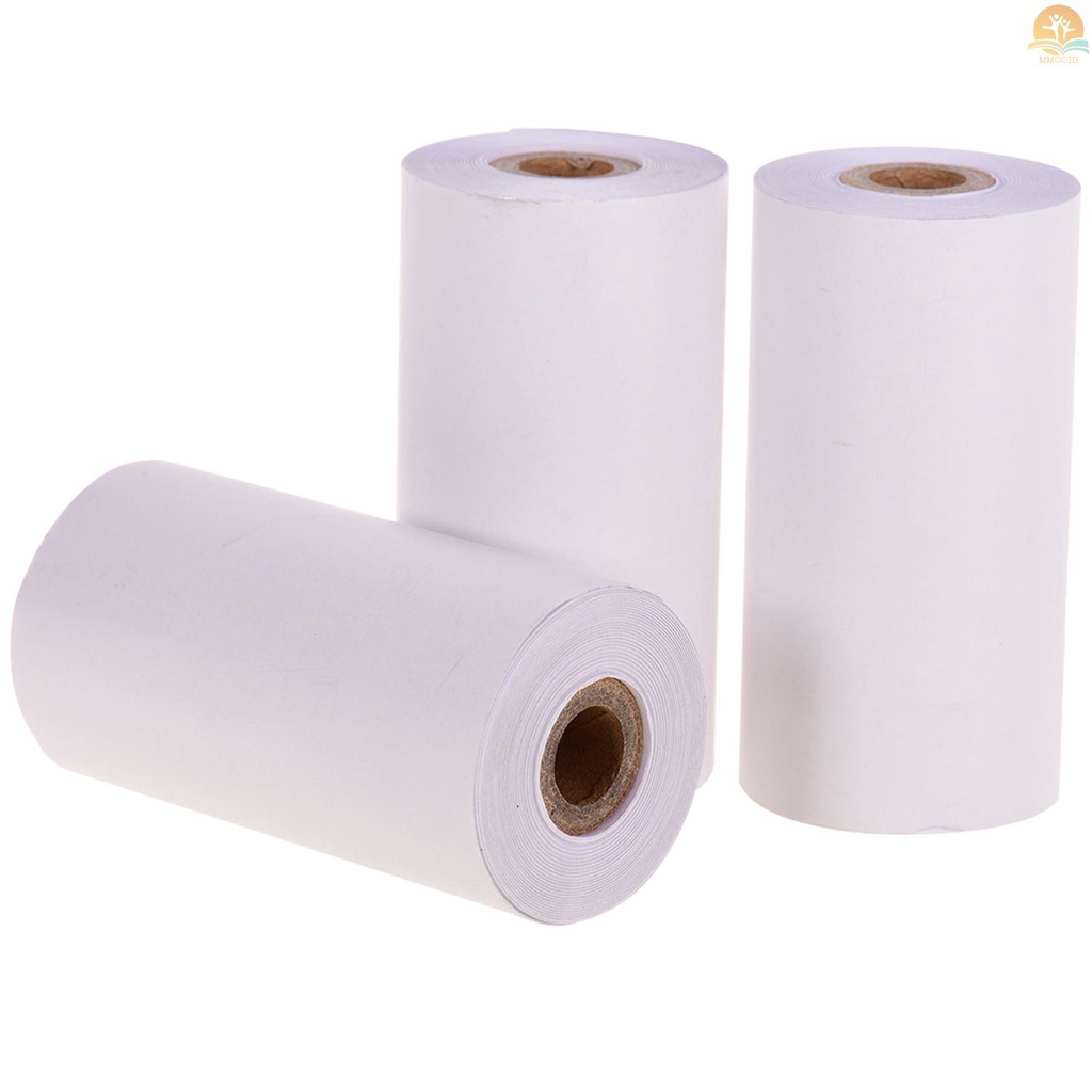 In Stock Poooli White Blank Thermal Paper Tahan Lama 10-tahun Kertas Roll BPA-Free 57*30mm (2.17*1.18in) 3roll Compatible Dengan Poooli Thermal Printer