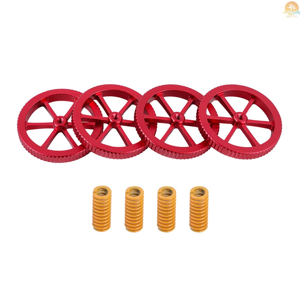 In Stock Creality 3D Manually Leveling Wearing Kit 4pcs Red Leveling Nut &amp; 4pcs Mold Spring Untuk CR Series Dan Ender Series 3D Printer CR-10 V3/CR-10 V2/CR-10 Max/Ender-3 Max/Id