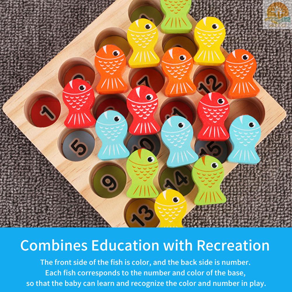 In Stock Wooden Magnetic Fishing Game Montessori Number Cognition Puzzle Sortiran Warna Edukasi Prasekolah Untuk Anak Laki-Laki &amp; Perempuan Usia 3th+
