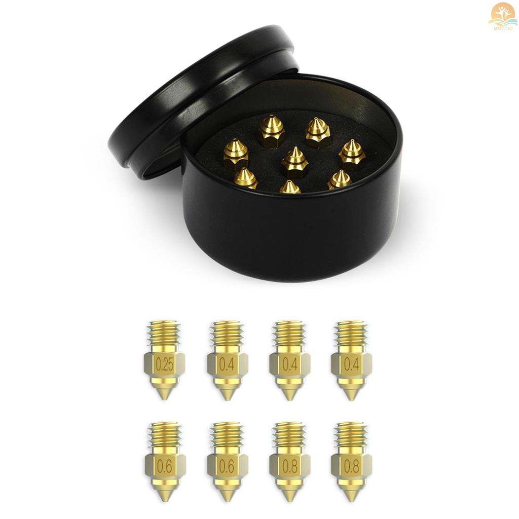 In Stock Creality Brass Nozzle Kit Kekerasan Tinggi300℃ Tahan Suhu Dinding Dalam Halus Berlaku Untuk Kebanyakan Bahan FDM PLA/ABS/PETG/TPE/TPU Cocok Untuk Printer 3D CR-10