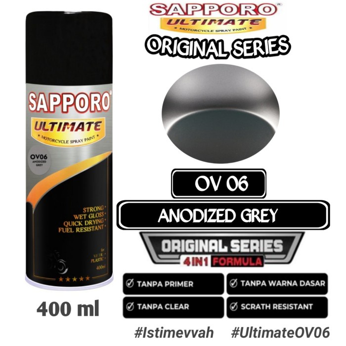 

OV06 ANODIZED GREY SAPPORO ULTIMATE 400ml Cat Semprot Pylok Pilok