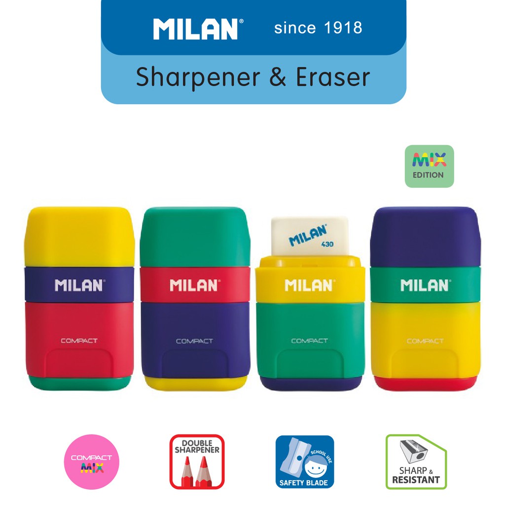 

[Artomas] Milan Sharpener & Eraser Compact Mix (1 Pcs) #47102