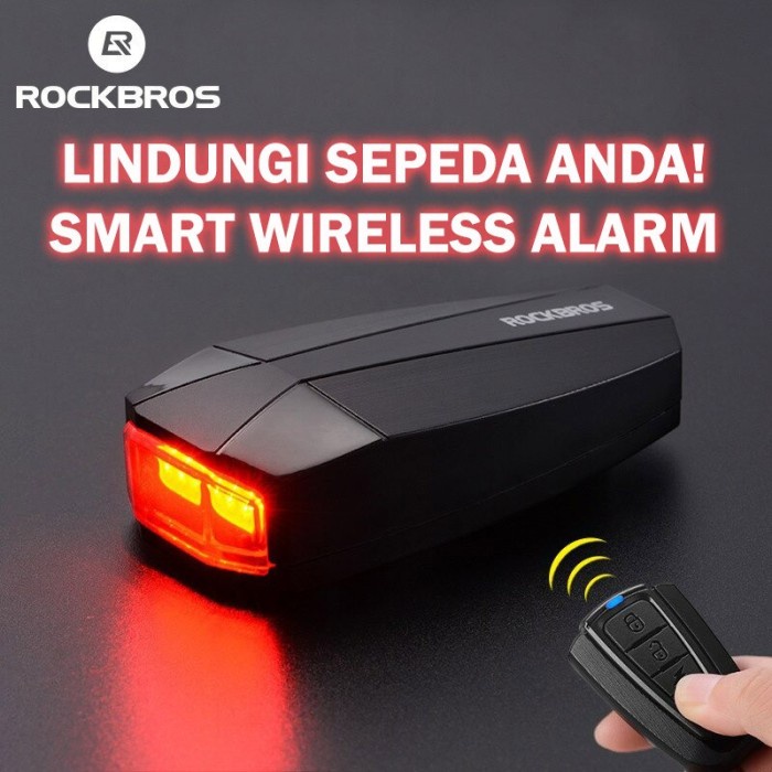 Rockbros A6 Smart Alarm Sepeda Anti Maling Wireless Lampu Belakang USB