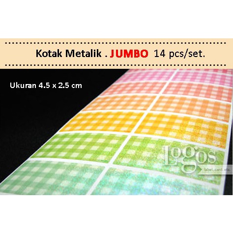 

Kotak Metalik JUMBO Stiker Label kosmetik botol besar rice box makanan