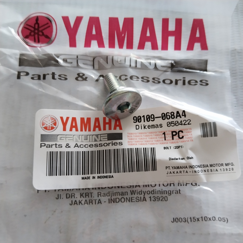 Baut L Spakbor Depan NMax, Aerox 155 90109-068A4 Asli Yamaha