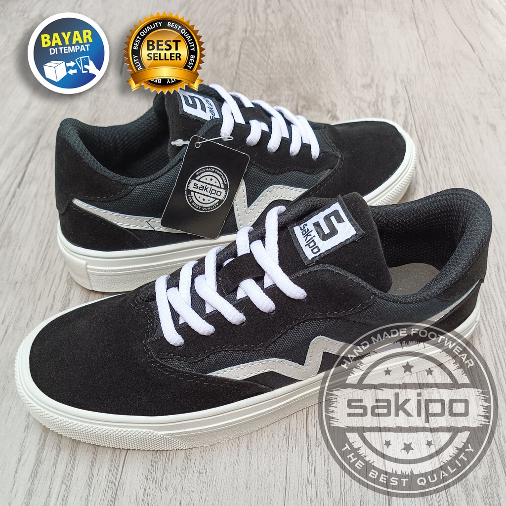 PROMO 8.8 !!  SEPATU DISTRO REMAJA KARET HITAM PUTIH / SNEAKERS REMAJA PRIA SOL KARET LENTUR / SNEAKERS SKATEBOARD PRIA SOL KARET / SEPATU REMAJA GAUL HANGOUT / SEPATU SEKOLAH SMA KULIAH / SEPATU KASUAL SANTAI / SEPATU ORIGINAL / SAKIPO