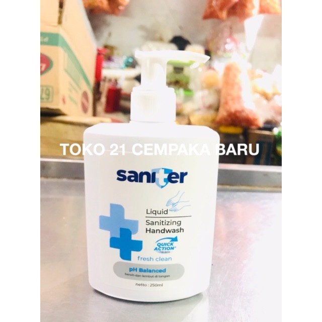 Saniter Hand Wash Botol 250 ml | Fresh Clean Liquid Saniter Cuci Tangan Botol 250ml Murah Promo